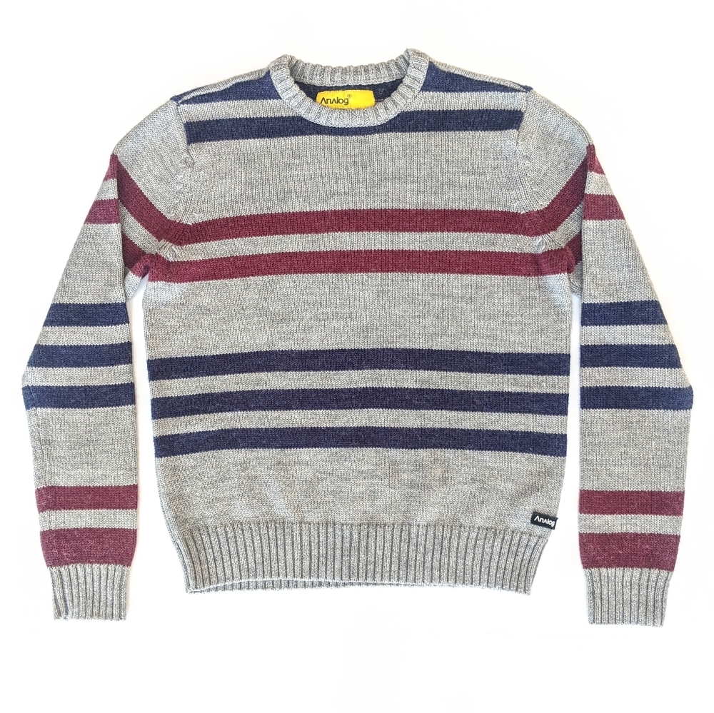Analog Wool Blue and Red Striped Sweater